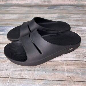 OOFOS Sandals Mens Size 5 Womens 7 Ooahh Black Recovery Comfort Slip On